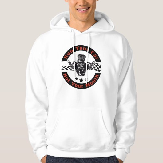 Auto motor Slepen Racing Fan Rennauto V8 Mechanisc Hoodie (Voorkant)