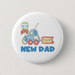 Auto New Dad Het is een jongen Ronde Button 5,7 Cm