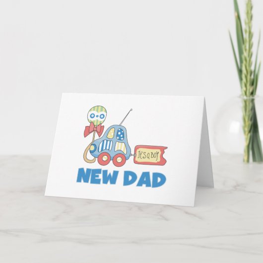 Auto Nieuw Papa Het is een jongen Aankondiging (Voorkant)