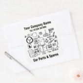 Auto-onderdelen en -schijven vierkante sticker (Envelop)