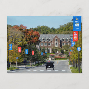 Auto op campus briefkaart