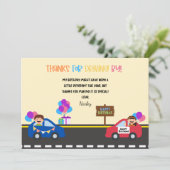 Auto Parade Verjaardag dank u kaart (Staand voorkant)