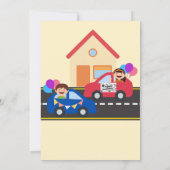 Auto Parade Verticale verjaardagsfeestje uitnodigi Kaart (Achterkant)