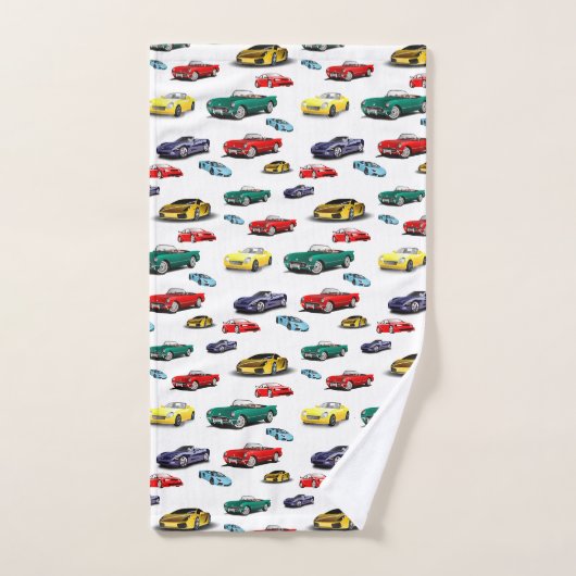 Auto Patroon Meerkleurige Voertuigen Auto Bad Handdoek (Handdoek)