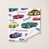 Auto Patroon Meerkleurige Voertuigen Auto Bad Handdoek (Wasdoekje)