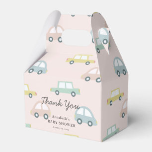 Auto Patroon Roze Meisje Baby shower Favor Box Bedankdoosjes