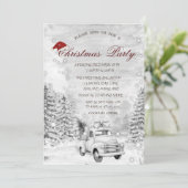 Auto Pine Tree Sneeuw Bos Kerstmis Kaart (Staand voorkant)