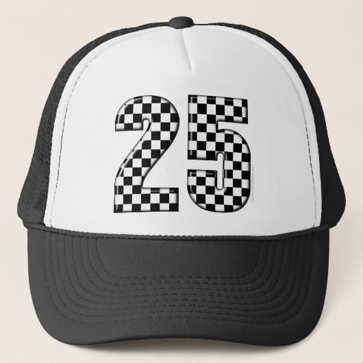 auto-race-checkers nummer 25 trucker pet (Voorkant)