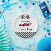 Auto race jongen 2e verjaardagsfeest papieren bordje (Feest)