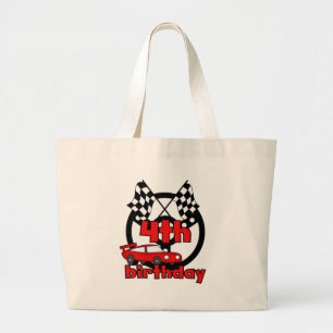 Auto Racing 4e Verjaardag Tshirts en geschenken Grote Tote Bag