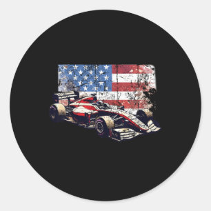 Auto Racing Auto Amerikaanse vlag 4 juli Ronde Sticker