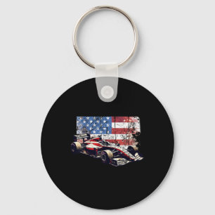 Auto Racing Auto Amerikaanse vlag 4 juli Sleutelhanger