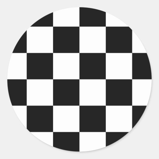 Auto Racing Geruite vlag Ronde Sticker (Voorkant)