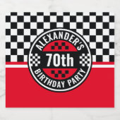 Auto Racing Geruite Vlag Verjaardagsfeest Bier Etiket (Enkel label)