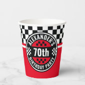 Auto Racing Geruite Vlag Verjaardagsfeest Papieren Bekers (Voorkant)
