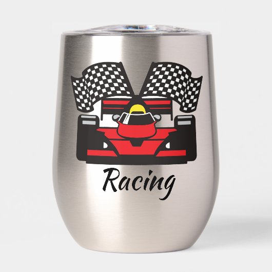 Auto Racing Ontwerp Thermische Wijn Tumbler (Voorkant)