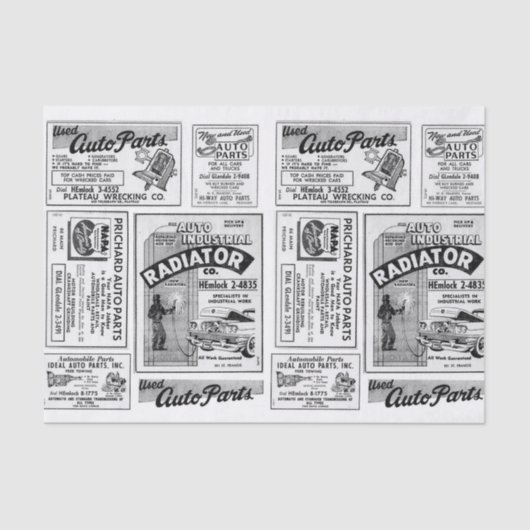  Auto Reclame Decoupage, Gift Tissuepapier (Voorkant)