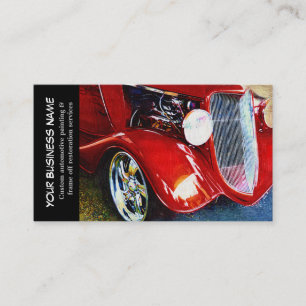 Auto Red Classic Car Auto Painting Biz Visitekaartje