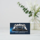 Auto Repair Pistons Gear Logo | technicus Visitekaartje (Staand voorkant)