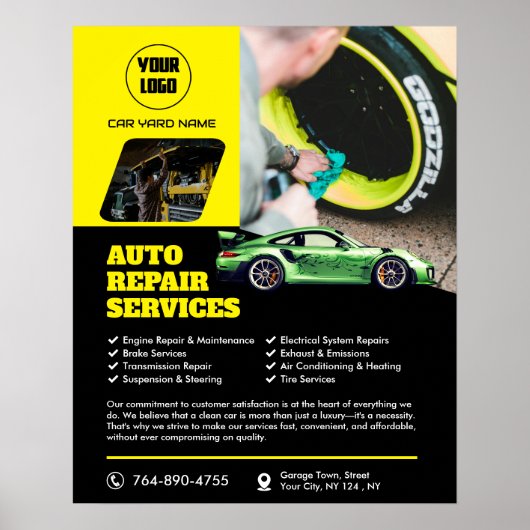 Auto Repair Services Poster (Voorkant)