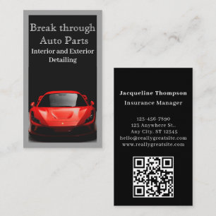 Auto Reparatie Auto Rode Auto Mechanic QR kabeljau Visitekaartje