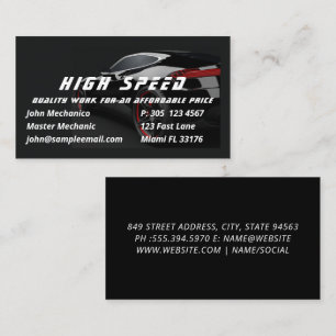 Auto Reparatie Auto Zwart Automobiel Mechanic Visitekaartje