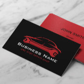 Auto Reparatie Automobiel Zwart & Rood Auto Mechan Visitekaartje