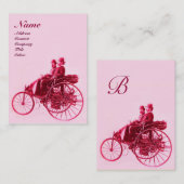 AUTO REPARATIE AUTOMOTIVE MONOGRAM roze fuchsie ro Visitekaartje (Voorkant / Achterkant)