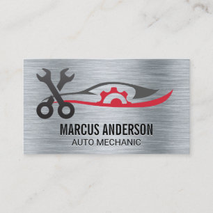 Auto Reparatie Logo   Metal Brushed   Moersleutels Visitekaartje