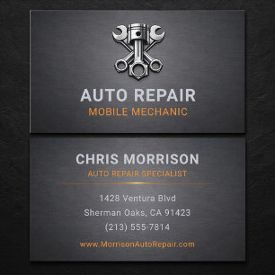 Auto Reparatie Monteur Metalen Visitekaartje