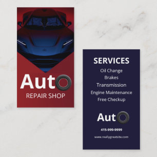 Auto-reparatie van auto's met autowrak visitekaartje