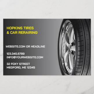 Auto reparatie van banden flyer
