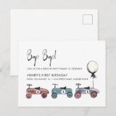 Auto rijdt langs quarantaine 1e verjaardagsparadef briefkaart (Voorkant / Achterkant)