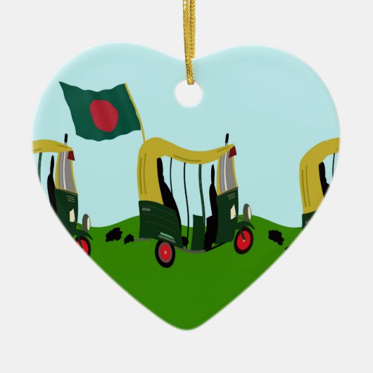 Auto riksja's in Bangladesh Keramisch Ornament (Voorkant)