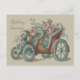 Auto Roos Vergeet-mij-nietje Bloem Bloemen Briefkaart