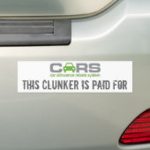 auto ' s , deze klounker wordt betaald bumpersticker (Op auto)