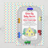 Auto’s rijden per Baby shower Kaart (Voorkant / Achterkant)