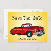 Auto Save the Date Briefkaart (Voorkant / Achterkant)