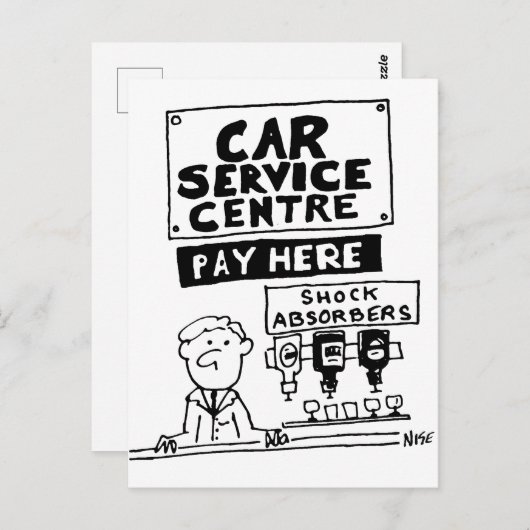 Auto Service Center Mechanics and Shock Absorbers Briefkaart (Voorkant / Achterkant)