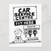 Auto Service Center Mechanics and Shock Absorbers Briefkaart (Voorkant)