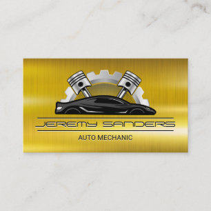 Auto Service Graphics Goud Metaal Industrieel Visitekaartje
