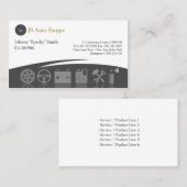 Auto Service Iconen Zwart Visitekaartje (Voorkant / Achterkant)