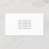 Auto Service Iconen Zwart Visitekaartje (Achterkant)