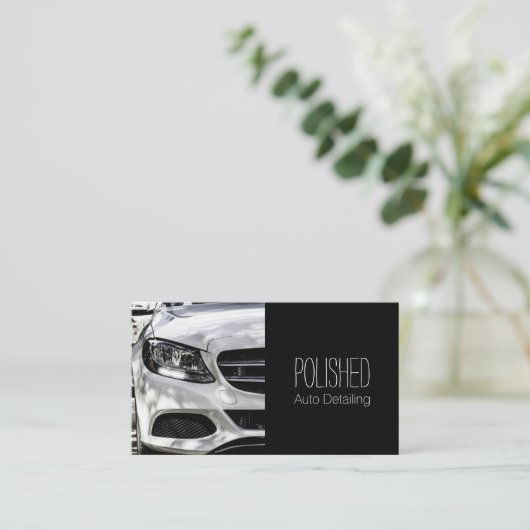 Auto-service Visitekaartje met automatische gegeve (Staand voorkant)