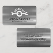 Auto Service Wrench Logo | metaalindustrie Visitekaartje (Voorkant / Achterkant)