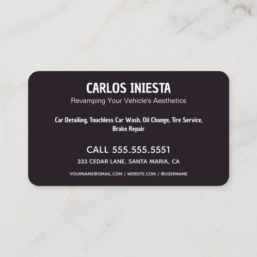 🚗 Auto Services Detailing Auto Care Visitekaartje (Achterkant)