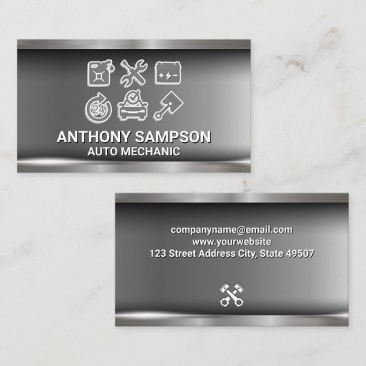 Auto Services | Monteur en Onderhoud Visitekaartje (Voorkant / Achterkant)