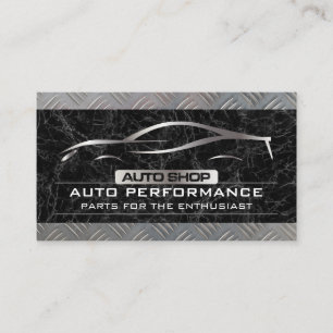 Auto Shop Metalen Auto Logo Zwarte Marmeren Meta Visitekaartje
