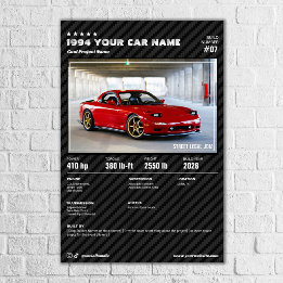 Auto Show Bord - Koolstof Textuur aanpassen Poster