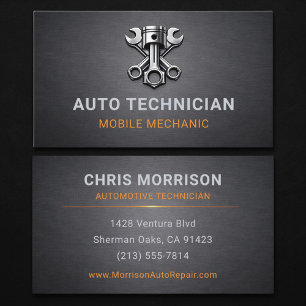 Auto Technicus Tech Monteur Metallisch Visitekaartje
